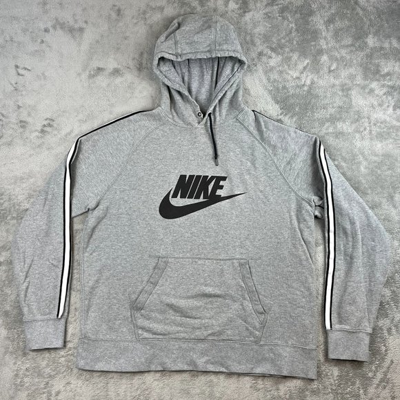 Nike Casual Sporty Grey Hoodie Pullover Huge Spellout XXL - Picture 4 of 10